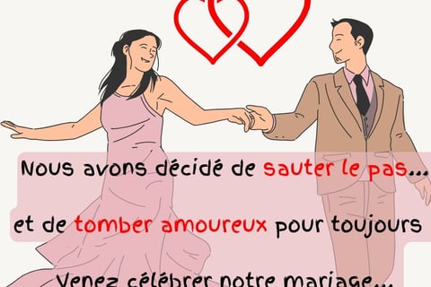 faire-part mariage avec jeux de mots droles
