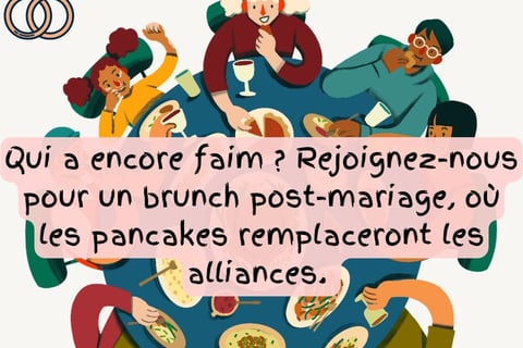 Texte invitation brunch lendemain mariage humour
