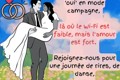 texte pour faire-part humoristique de mariage champetre