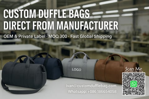Custom gym duffle bag with separate shoe pocket