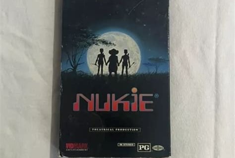 Alt text: Sealed VHS copy of Nukie, a rare cult film often called the worst movie ever made.