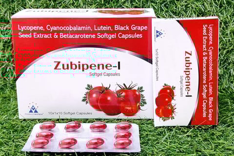 Lycopene, Cyanocobalamin, Lutein, Black Grape Seed Extract Betacarotene Softgel Capsules(Zubipene-l)