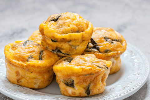 high protein egg feta and spinach muffins
