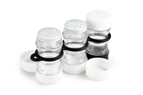 spice holder for camping salt, pepper, garlic