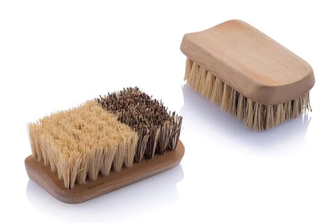 a brush brush with a wooden brush and a wooden brush