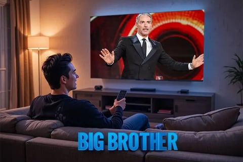 Assistindo big brother na televisão