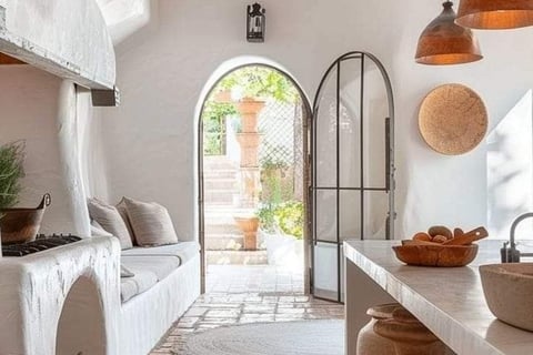 Elegant biophilic kitchen Rhodes Greece