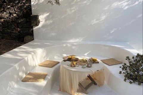 Biophilic design outdoor sitting Rhodes Greece