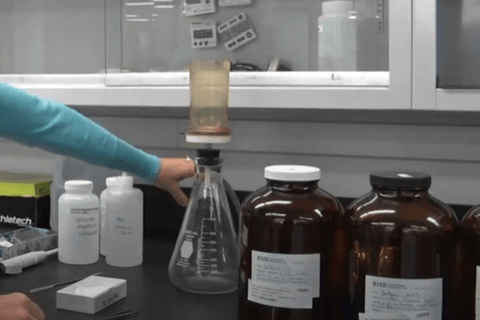 Water sampling in a lab