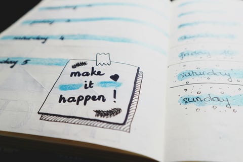 Quote saying "make it happen". Meaning to commit to a healthy diet for your mental health
