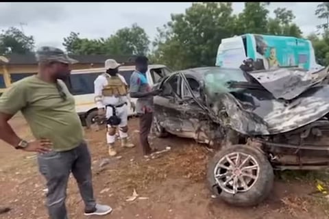 K.K Fosus' car after the accident.