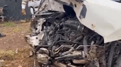 The image of the car after the accident.