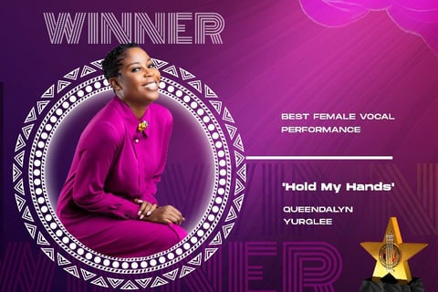 TGMA poster showing Queendalyn Yurglee as the winner of the Best Female Vocal Performance.