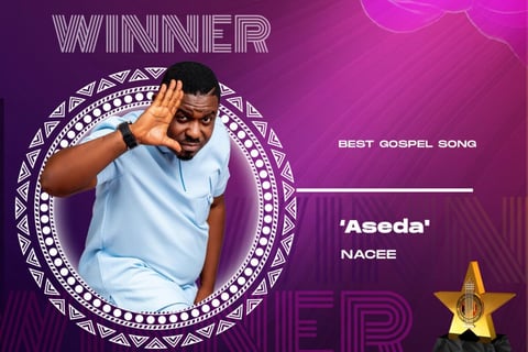 TGMA poster showing Nacee as the winner of the Best Gospel Song.