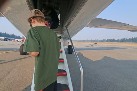 Boarding the PBY-5A Catalina