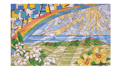 Jesus Coming Over Diamondhead Painting by Mara Branco