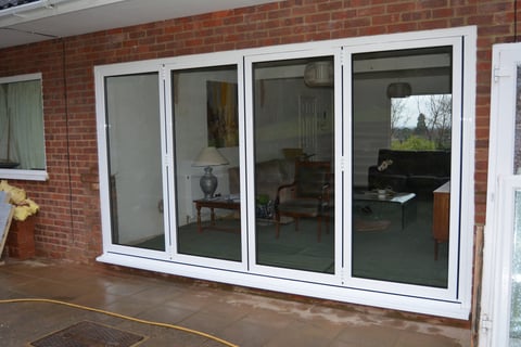 White aluminium bifold doors