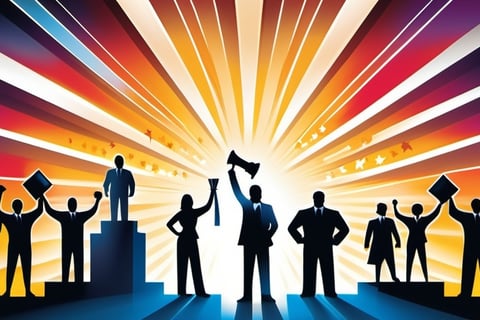 podium avec des chef d'entreprise