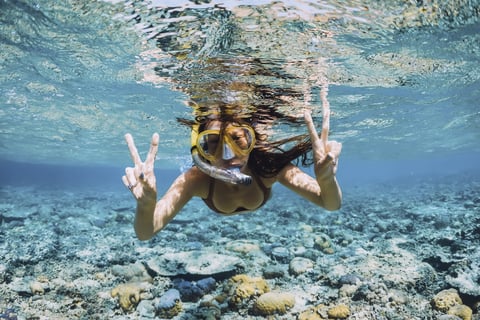 snorkelling in clear waters on seaside Provence