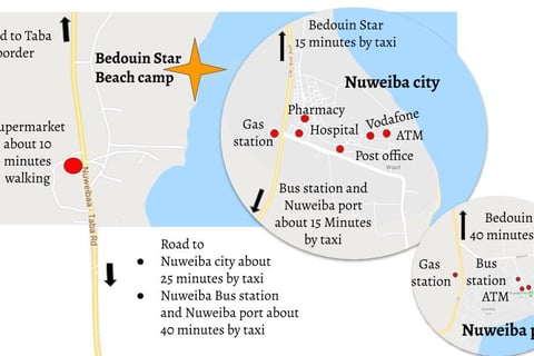 a map of the location of Nuweiba city