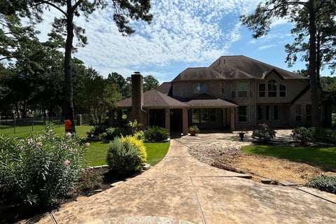 Dirty, Stamped and Stained Concrete Pool Area