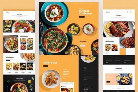 a variety of food and drinks on a website