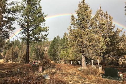 Willitts and sisters Oregon the only place to find a rainbow is to drive to the cemetery