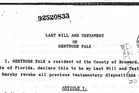 Last Will of Gertrude Falk 