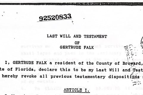 Last Will of Gertrude Falk