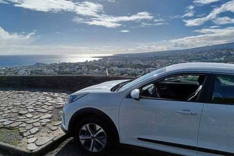 Kia eNiro de VTC Péi en route vers l'aéroport Roland-Garros (Saint-Denis) pour un transfer