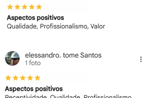 Avaliações positivas de clientes