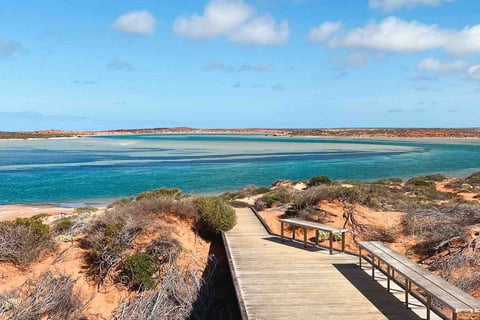 Vue sur une lagune de shark bay dans le parc national François Peron, Western Australia.