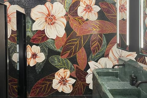 floral bathroom mosaic