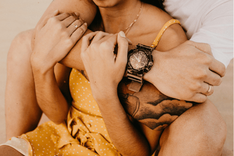 couple embracing, image of safety and comfort