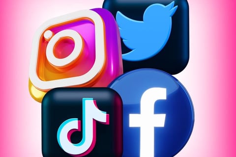 a group of social media icons with social media icons
