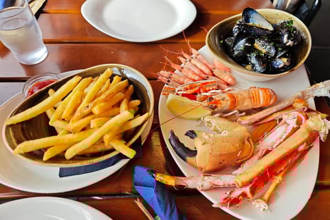 Seafood and fries