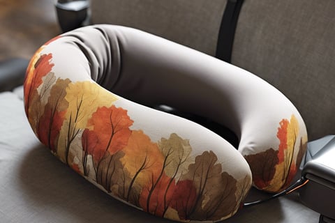 a neck pillow with fall colors