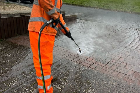 using a pressure washer