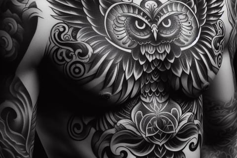 tatuaje estilo blanco y negro