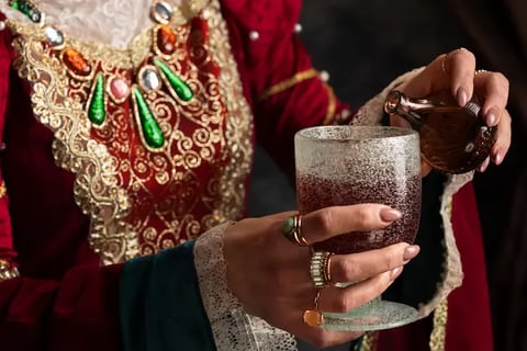 A Woman Displaying Jewellery in Victorian England