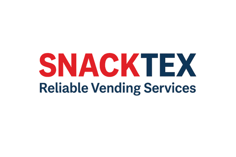 SnackTex logo with tagline 'Reliable Vending Services' — vending machine company based in Austin, Te