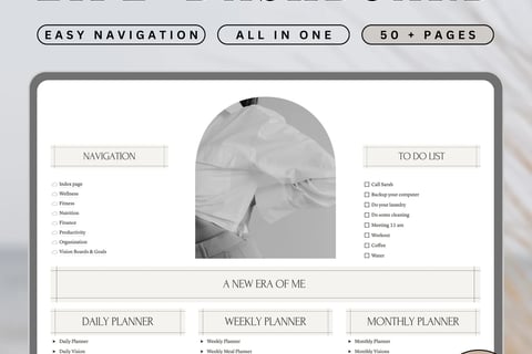 Notion planner 2025-2026, Notion template, dashbord