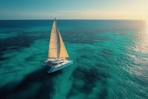 un voilier naviguant sur l'océan