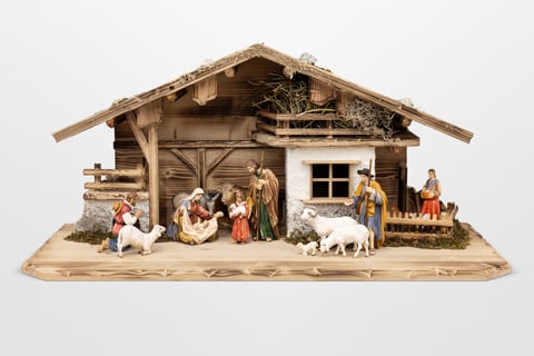 German carved nativity