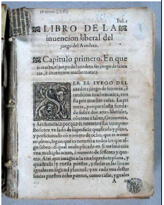 Libro de lá invencion liberal y arte del juego del Axedrez