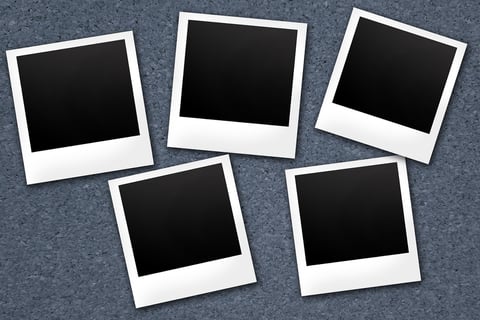 painel de fotos estilo polaroide