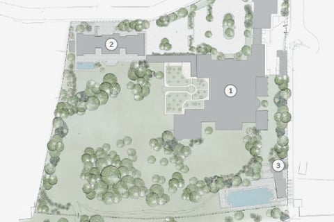 drawing of floorplan of Villa El Rincon estate