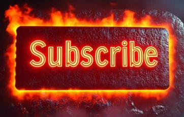 a sign that says subscribe on fire