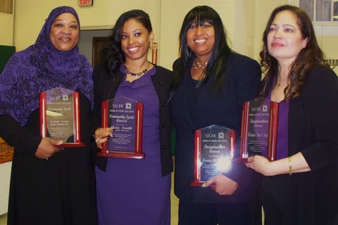 Davida Roze Women of Color Task Force Inspiration Award w Asia Smith, Sa'idah Sudan, Rosaura Torres