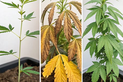a few plants in a potted potted on a plant